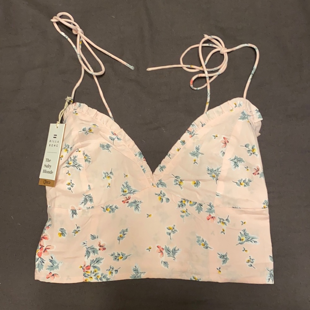 Light pink billabong tie tank